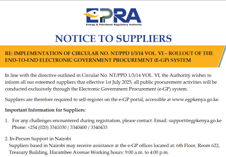 Rollout of the End-to-End Electronic Government Procurement (E-GP) System