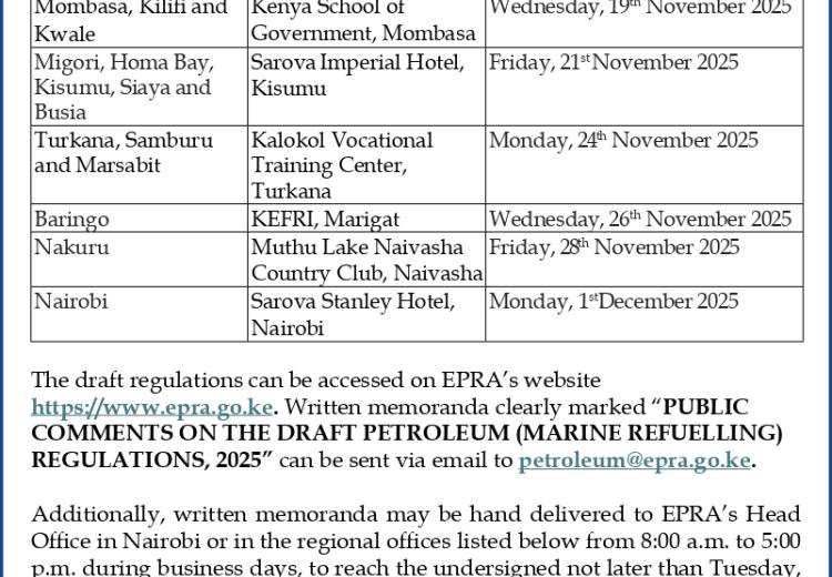 THE PETROLEUM (MARINE REFUELLING) REGULATIONS, 2025