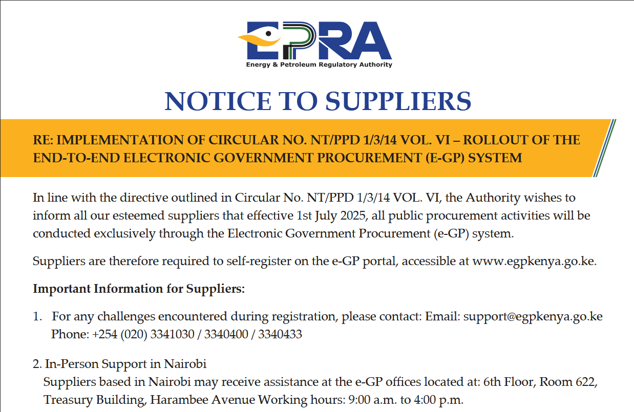 Rollout of the End-to-End Electronic Government Procurement (E-GP) System