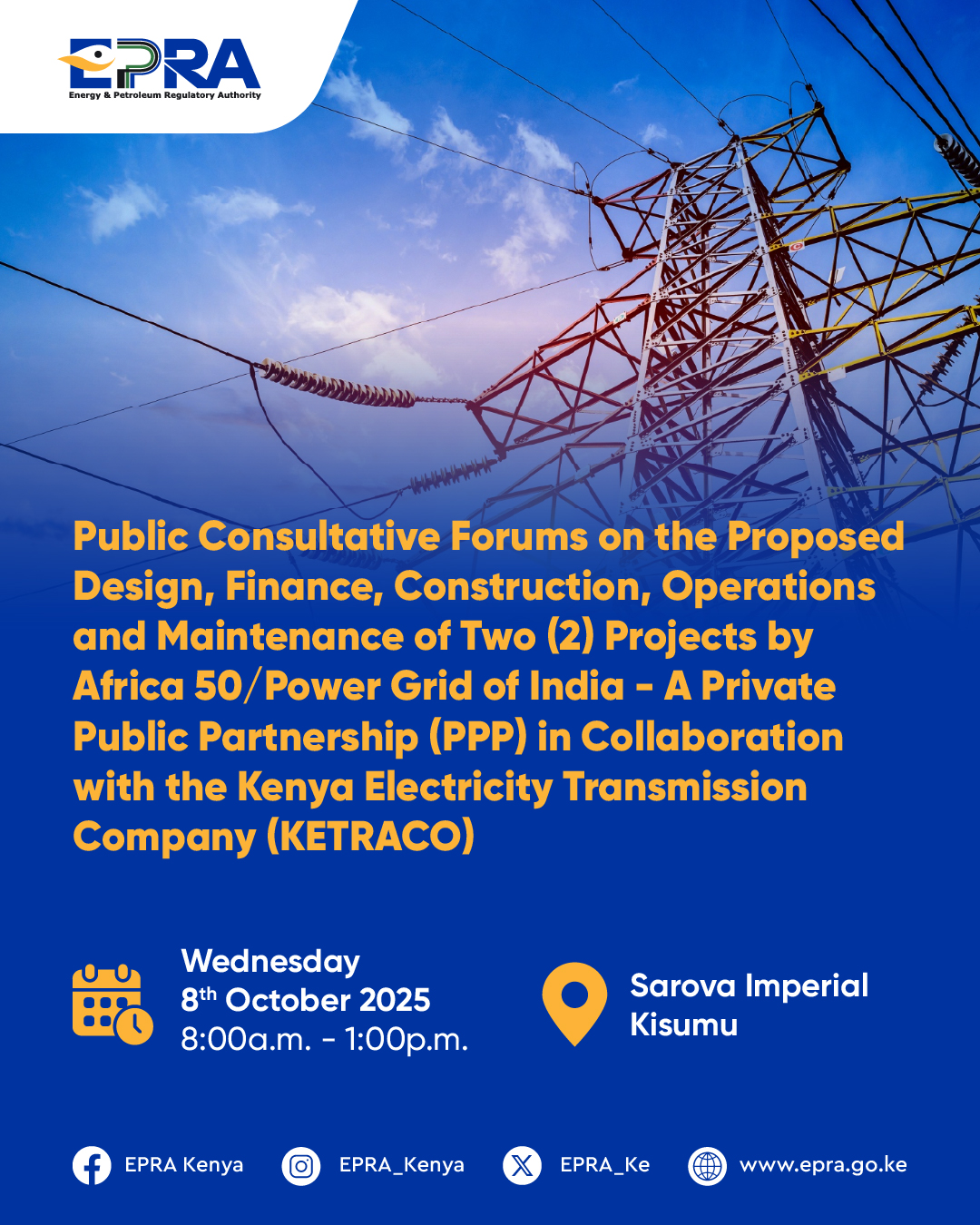 PUBLIC CONSULTATIVE WORKSHOPS IN KISUMU AND ELDORET 